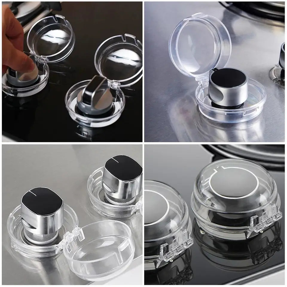 Stove knob covers black and clear options