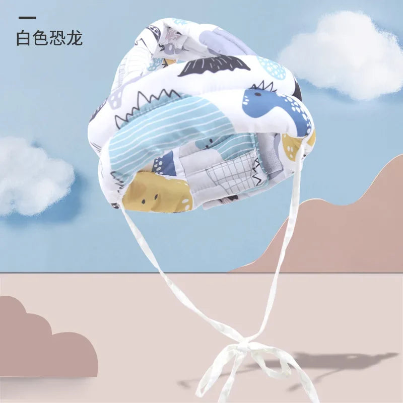 Baby Safety Helmet - White Dinosaur