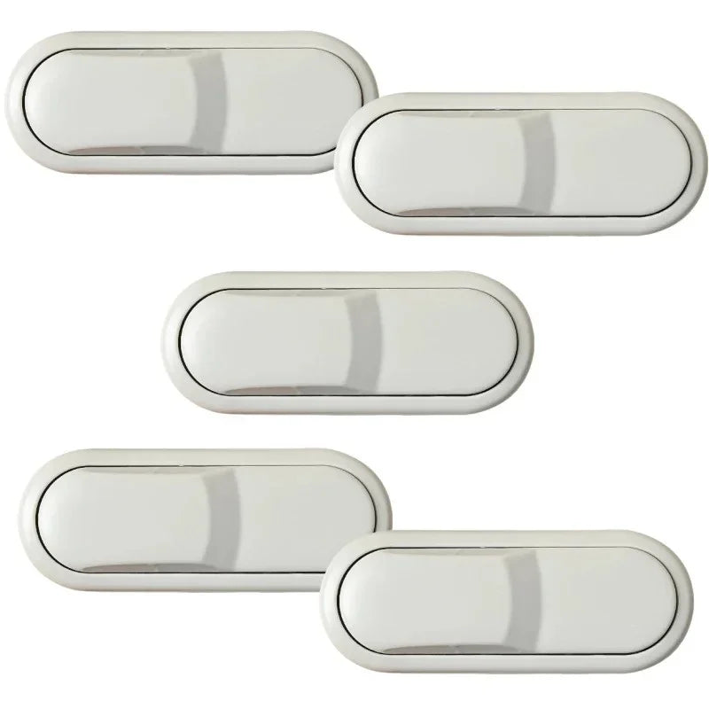 Gray invisible cabinet and drawer safety latch 5-pack