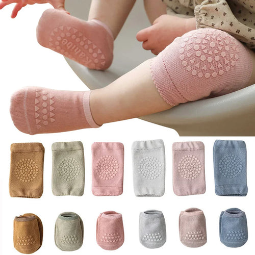 Baby anti-slip crawling knee pads and socks set, all 6 colors